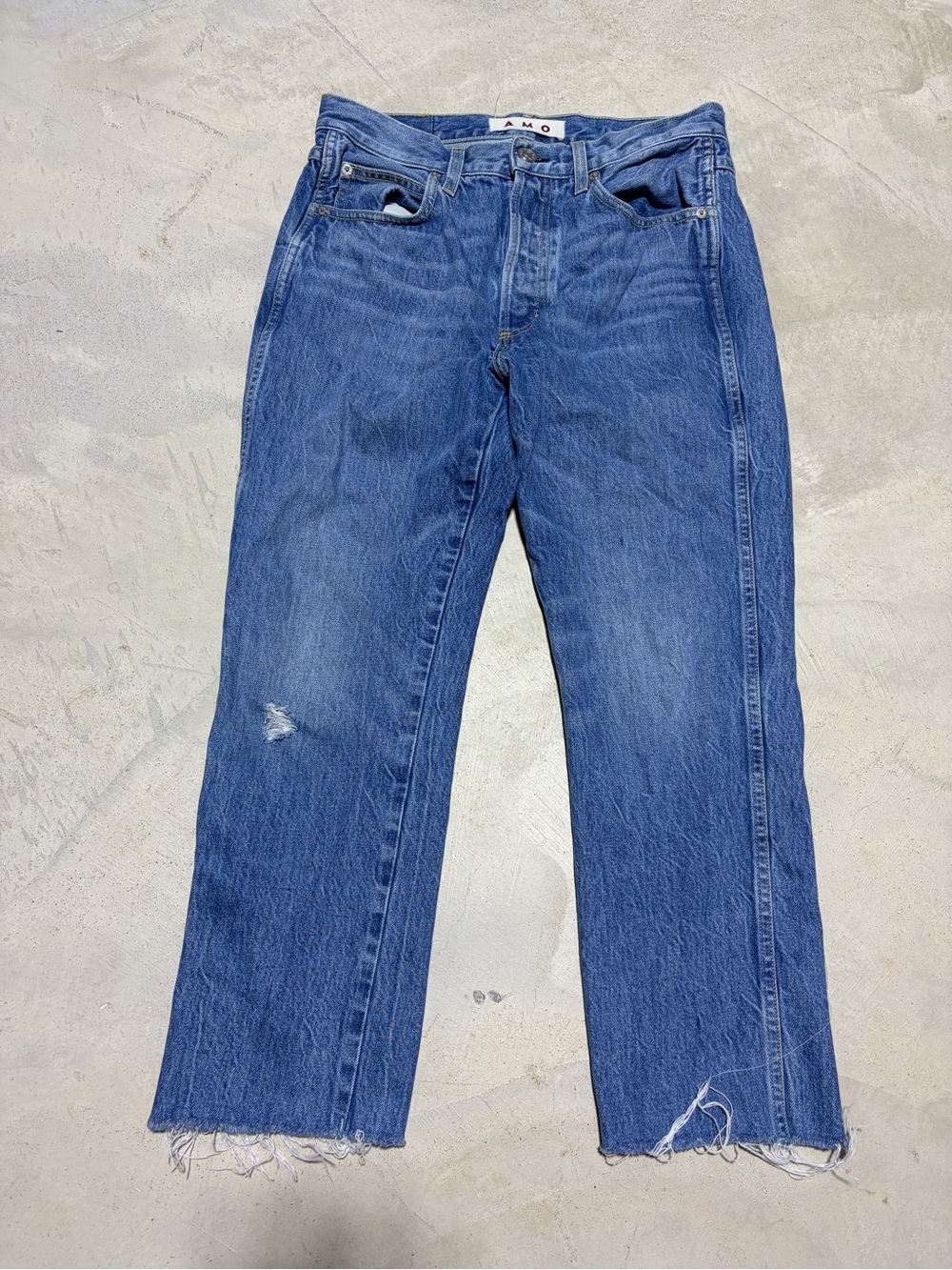 AMO Womenโs loverboy stargaze Blue Straight-Leg Jeans 28